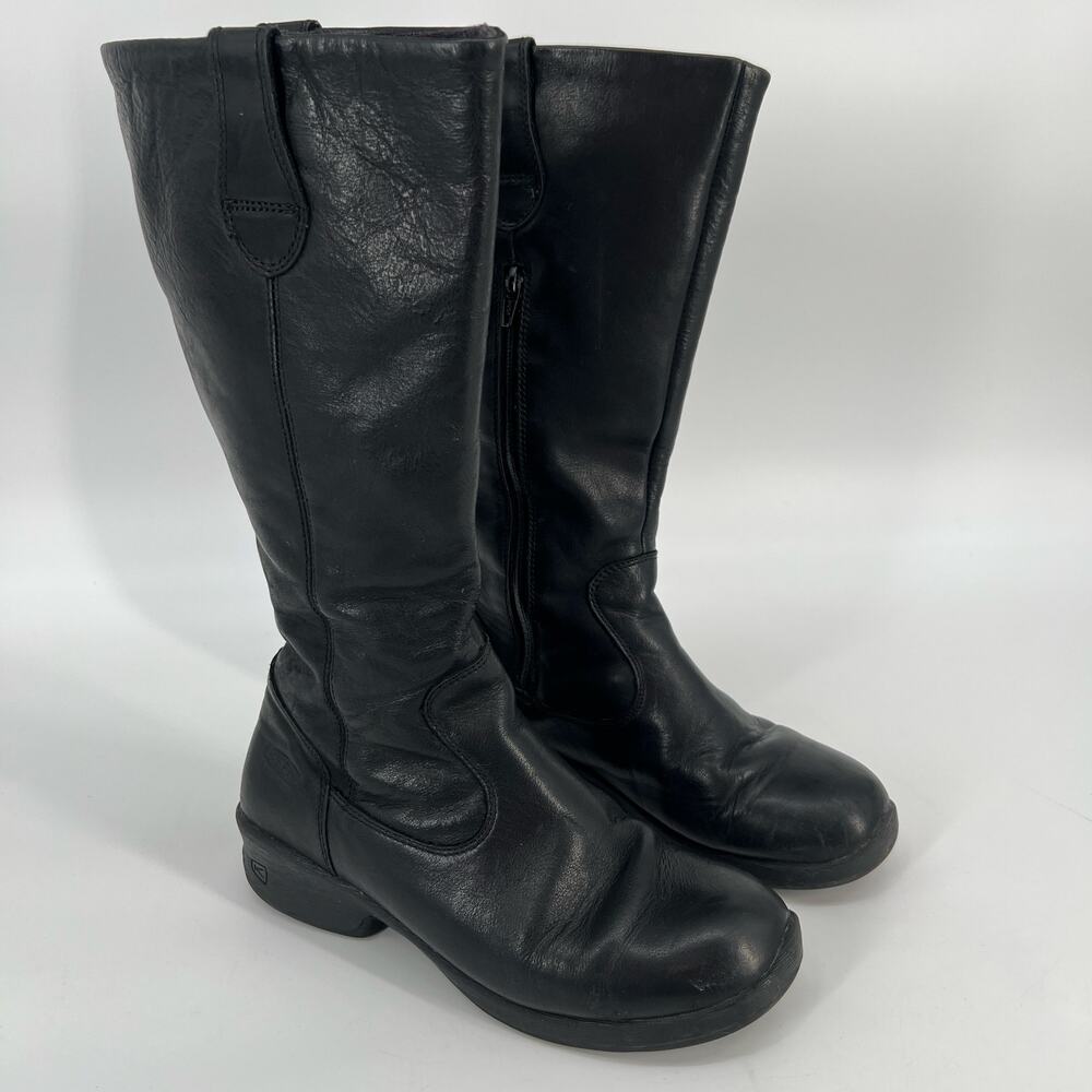 Keen Tyretread Waterproof Riding Boots Women 8.5 Black Leather 1011900 Knee High